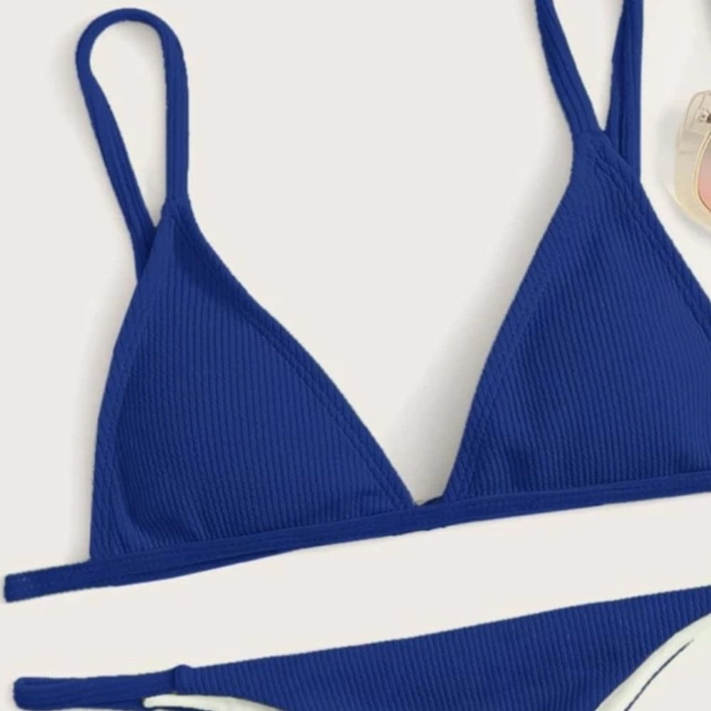 Blue Triangle Bikini Top - Picture 2 of 4